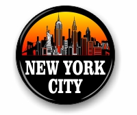 New york city skyline, small badge